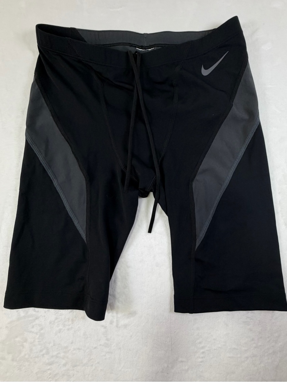 Nike Men’s Black Athletic Swim/Training Shorts with Gray Panels